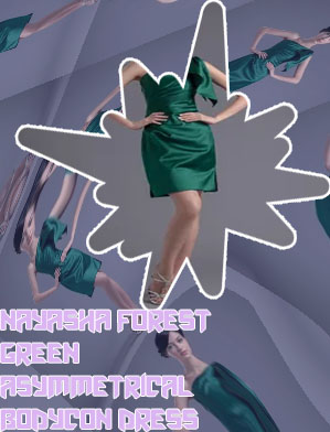 Forest green cocktail dress
