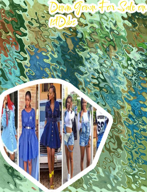 Short jeans gown for ladies